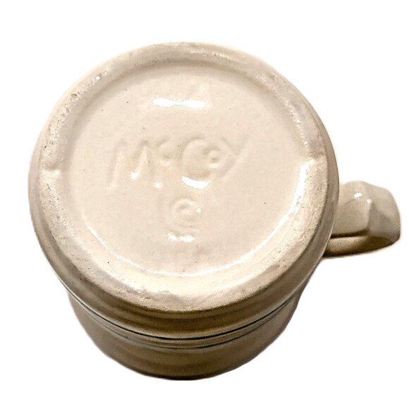 Vintage McCoy Pottery Coffee Mug ~ Blue & Pink Stripe ~ 3.5", 11 Oz 1970's USA - Picture 3 of 7